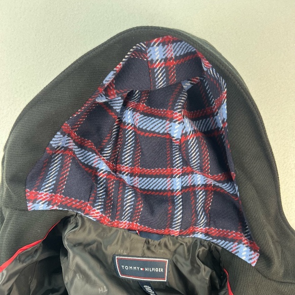 Tommy Hilfiger Hooded Toggle Walker Coat Wool Blend Black SMALL Classic Academia - Picture 10 of 14